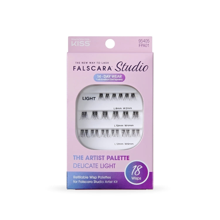 Falscara Studio Palette 8mm-12mm | Delicate Light in een roze verpakking met verschillende wimpers voor een natuurlijke look.