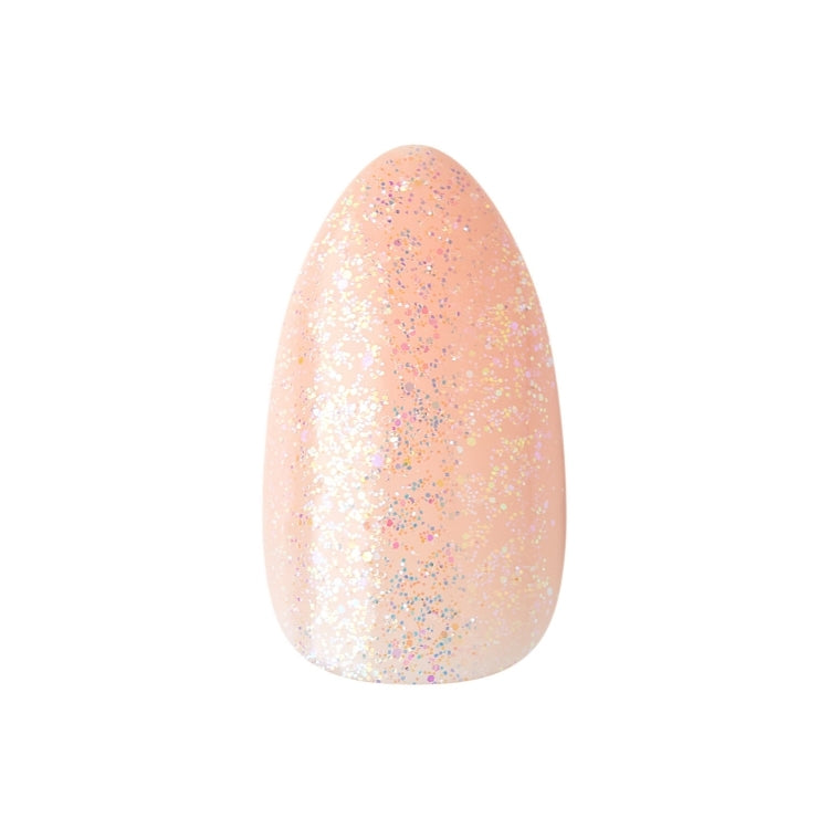 Fashion Glitter Nails - Missing Out, een glanzende, perzikkleurige nagel met sprankelende glitter.