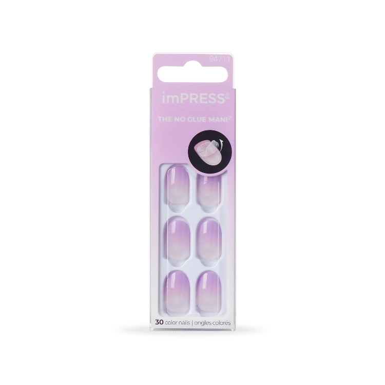 imPRESS Color Nails - Take A Chance, paarse nagels in verpakking met 30 kunstnagels voor een trendy look.