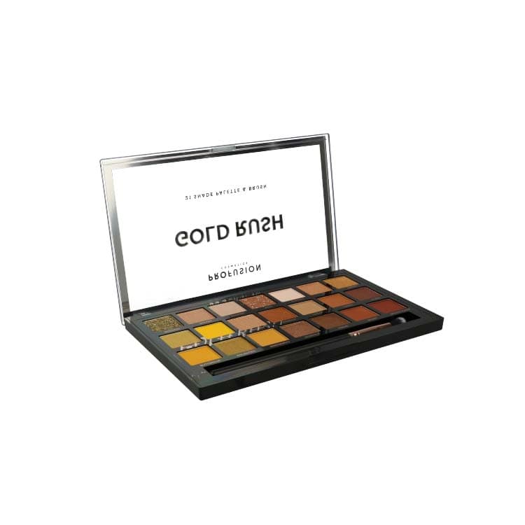 Pro Artistry Palette Gold Rush met 20 warme tinten in een stijlvolle zwarte verpakking. Perfect voor creatieve looks.