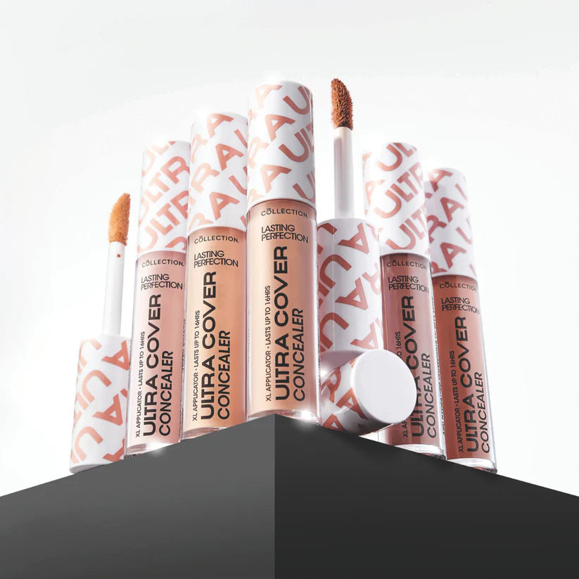 Ultra Cover Concealer van Collection in verschillende huidtinten, met handige applicator en moderne verpakking.