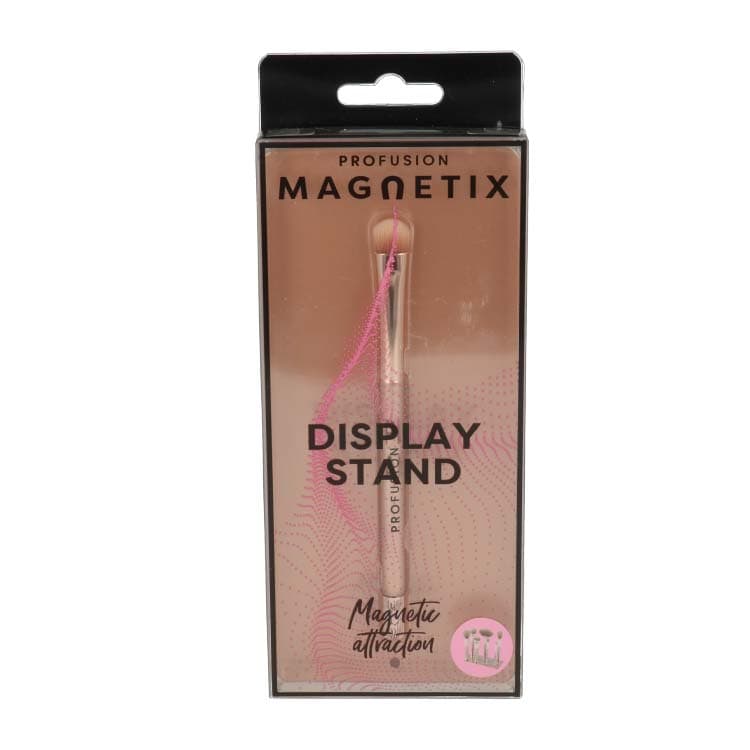 Magnetix Display Stand Plate And Brush in een stijlvolle verpakking met een roze accent en een moderne uitstraling.