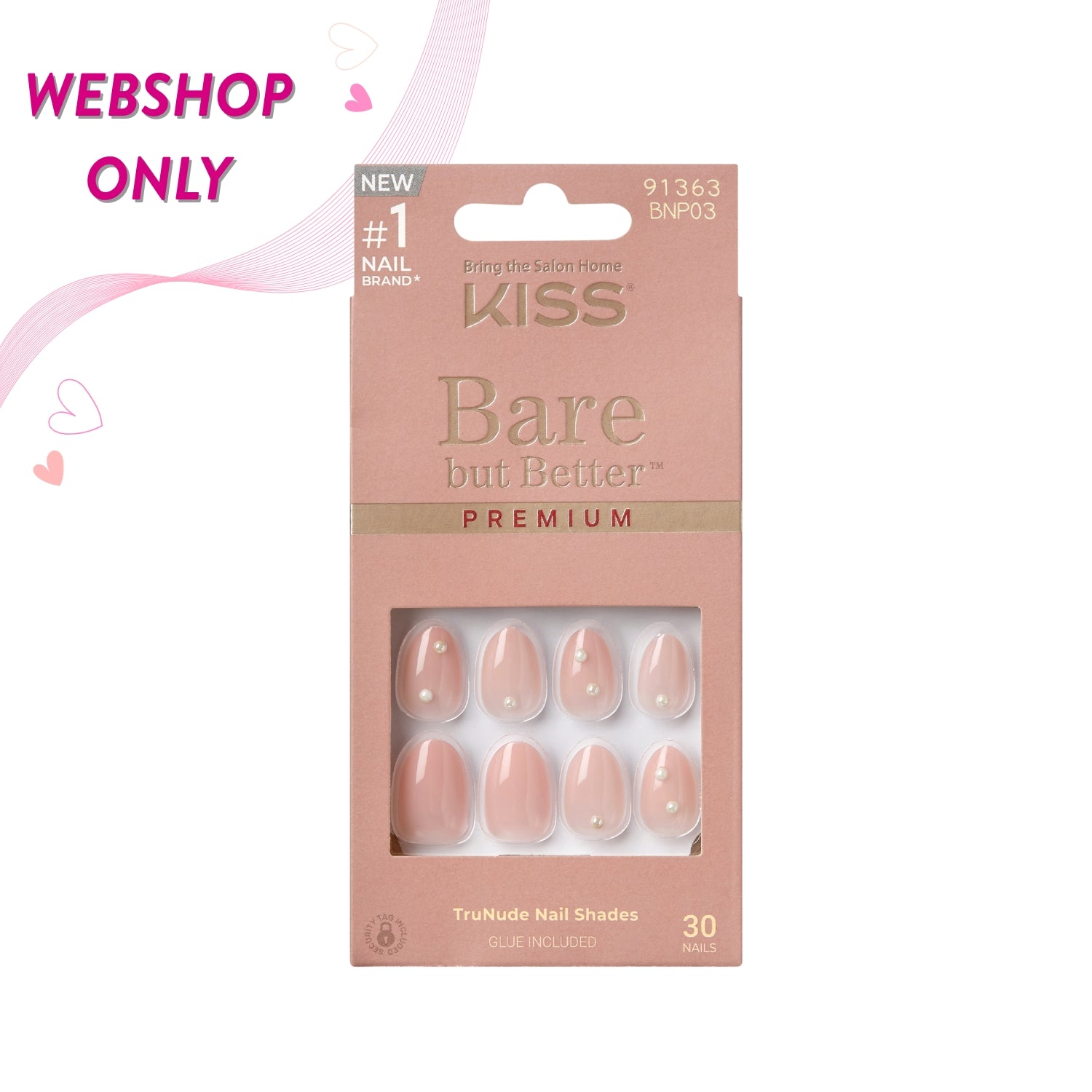 Bare But Better - Premium Nails - Slay, set van 30 nude nagels in een elegante verpakking. Perfect voor een natuurlijke look.