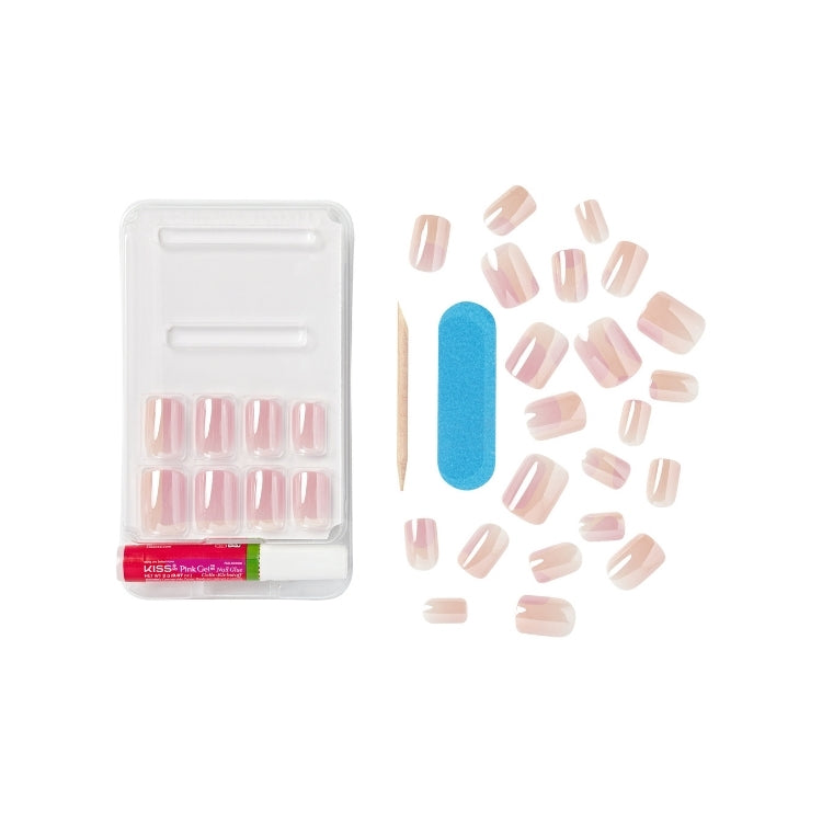 Bare But Better - Premium Nails - Intro met natuurlijke, lichtroze nagels en bijbehorende accessoires in verpakking.