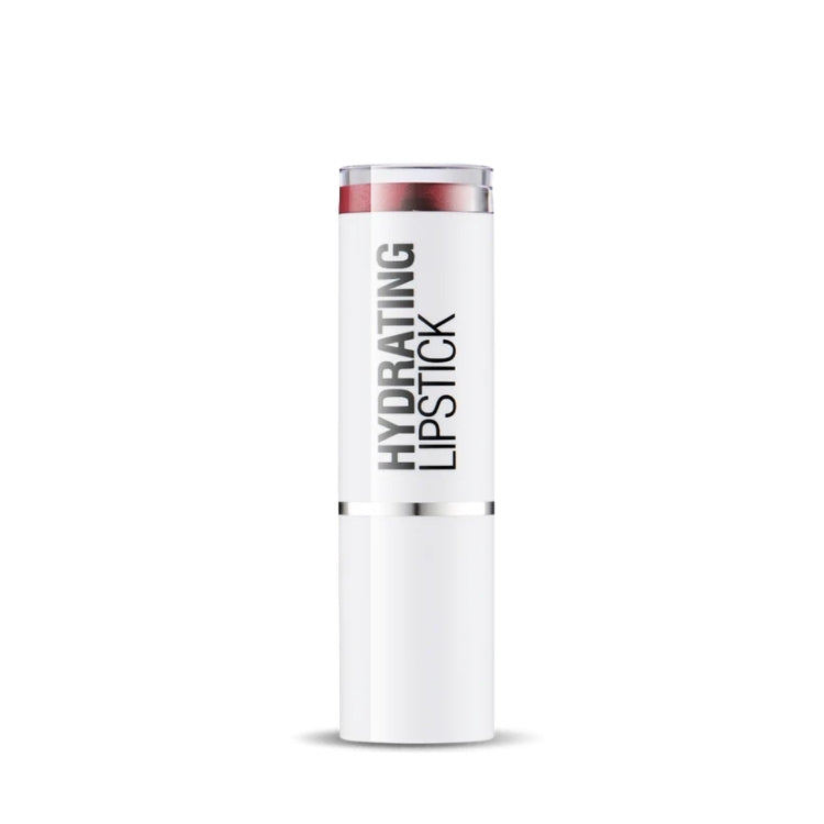 Hydrating Lipstick in een stijlvolle witte verpakking met een glanzende afwerking, ideaal voor een hydraterende lipkleur.