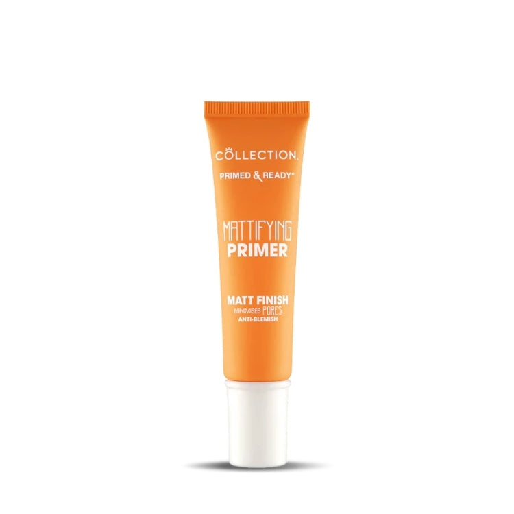Primed & Ready Mattifying Primer in een oranje tube voor een matte finish en anti-glans effect.