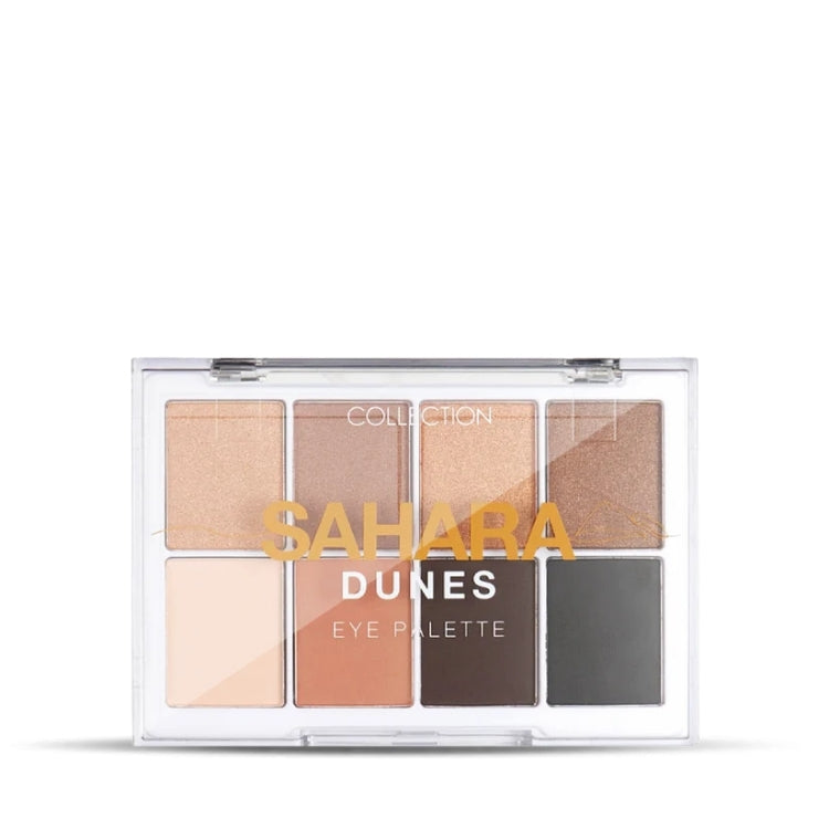 Eye Palette - Sahara Dunes met acht warme, aardetinten in een transparante verpakking. Perfect voor dagelijkse looks.