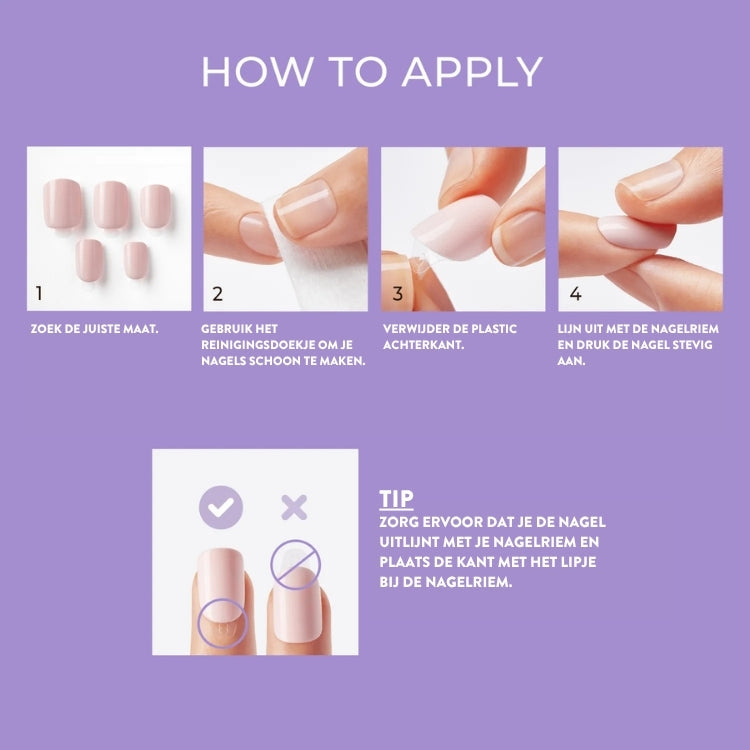 imPRESS Color - Point Pink, nagels in een zachte roze tint, verpakt in een stijlvolle doos met instructies voor aanbrengen.