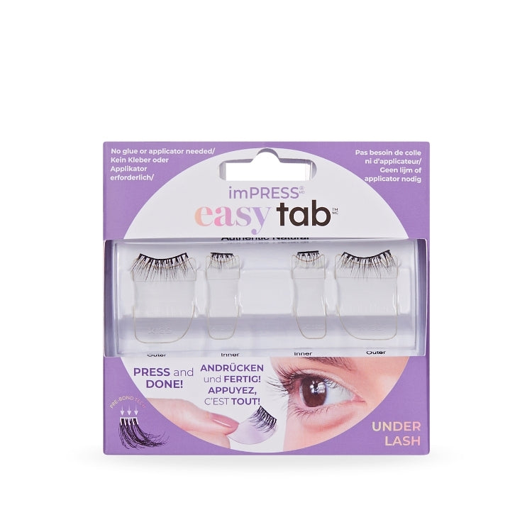 imPRESS Falsies easy tab 5mm-9mm | Authentic Natural, verpakking met onderwimpers in verschillende lengtes en natuurlijke...