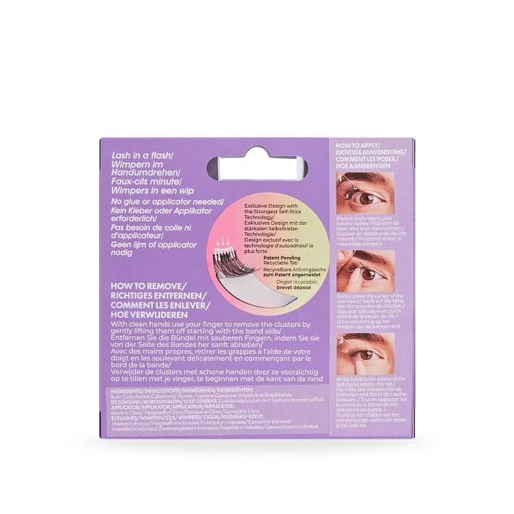 imPRESS Falsies easy tab 5mm-9mm | Authentic Natural, verpakking met instructies en afbeelding van wimpers in natuurlijke...