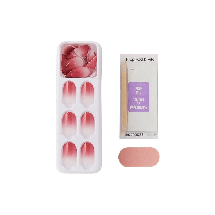 imPRESS Color Nails - Beat The Heat, set van roze nagels met ombre-effect, inclusief prep pad en vijl in verpakking.