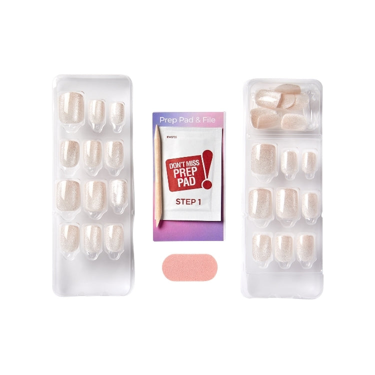 imPRESS Color FX - Rebel, nagels in nude tint met glans, inclusief prep pad en vijl in verpakking.