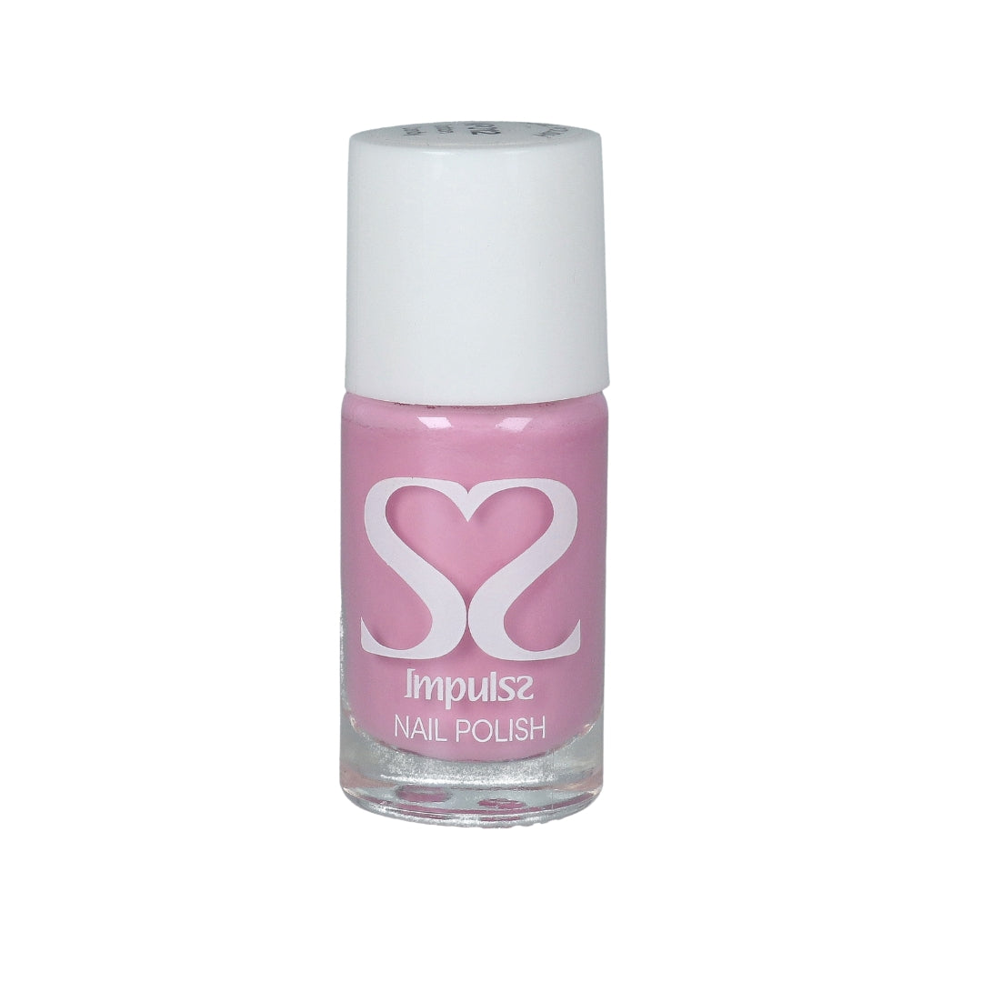 Impulss Nagellak Cotton Candy in een schattige, ronde fles met een lichtroze kleur voor een speelse look.