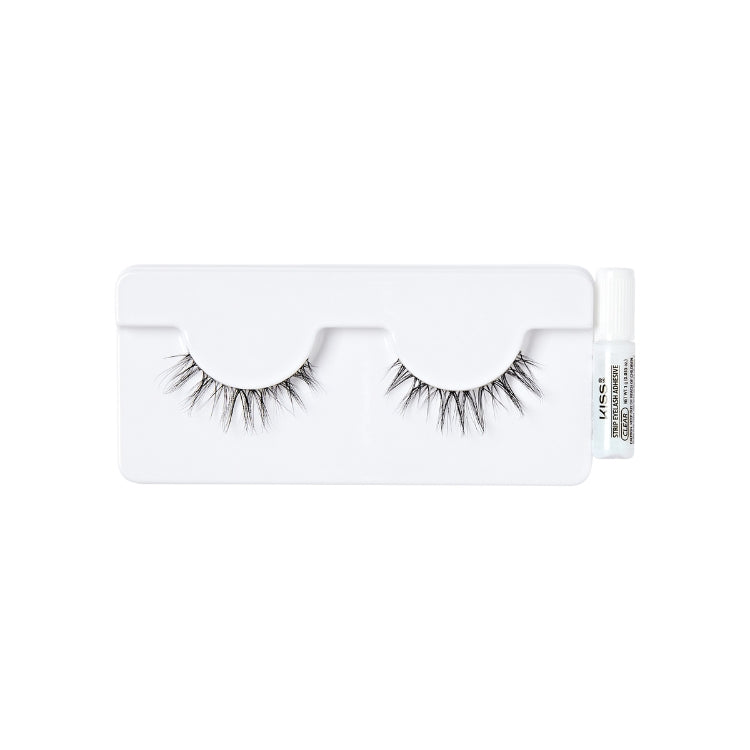 Kiss Bare Collection 02, zwarte wimpers in een witte verpakking met een bijbehorende lijm.