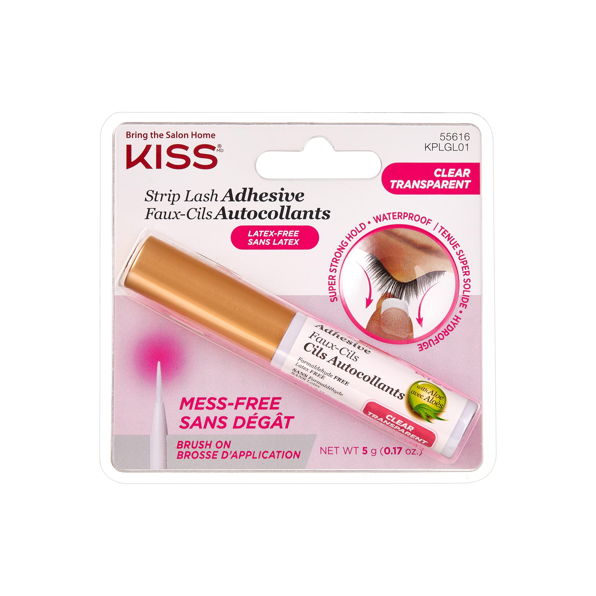 24 Hr Strip Eyelash Adhesive - Clear in een slanke tube met een gouden dop, ideaal voor het bevestigen van wimpers.