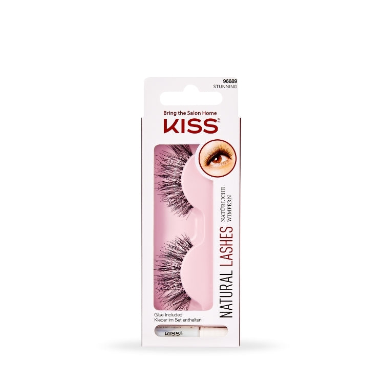 Kunstwimpers Natural - Stunning in een roze verpakking met natuurlijke, volle wimpers voor een subtiele look.