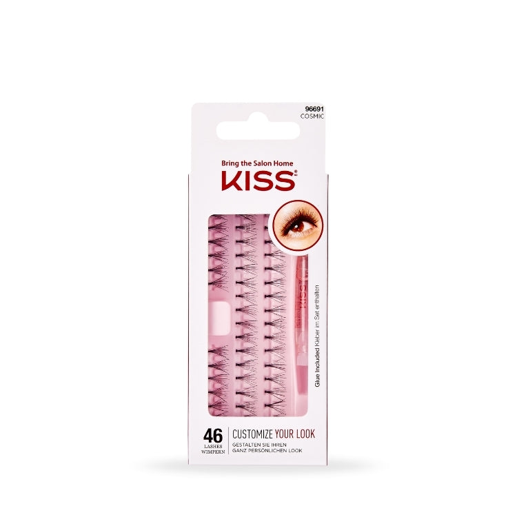 Kunstwimpers Natural - Cosmic in een roze verpakking met 46 losse wimpers voor een natuurlijke look.