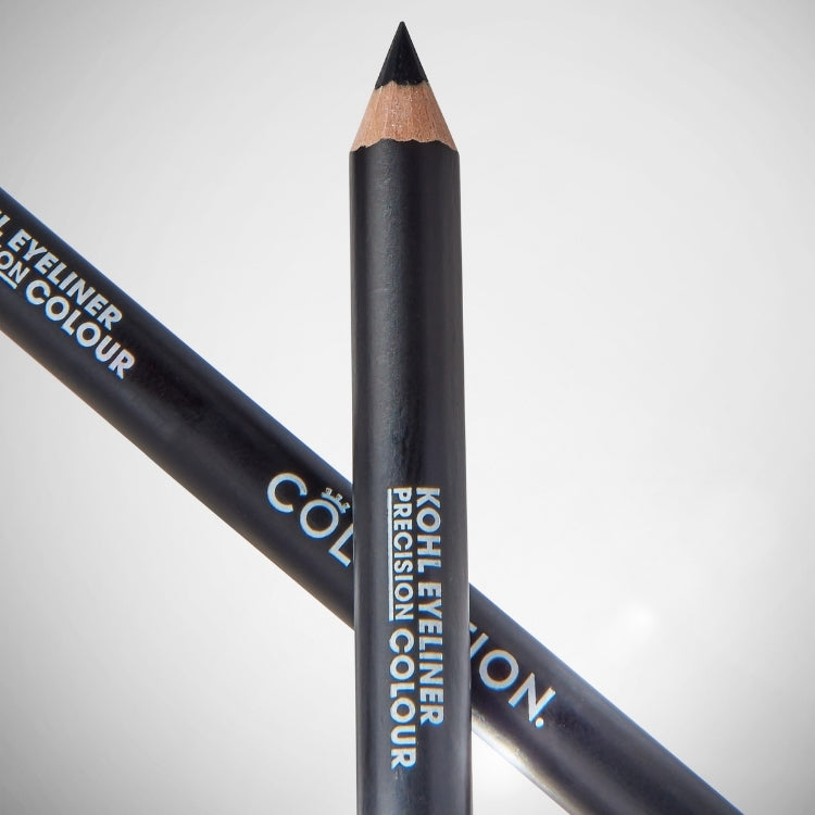 Kohl Eyeliner Precision Colour in zwart, een scherpe potloodvorm met stijlvolle verpakking van het merk Collection.