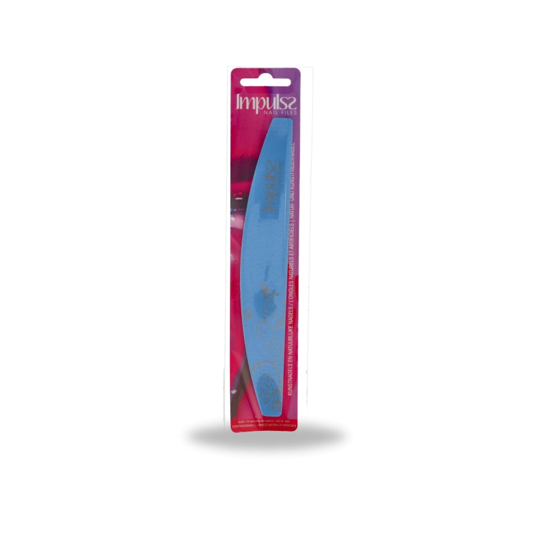 Nail Vijl van Impulss in een blauwe kleur, verpakt in een transparante blisterverpakking.