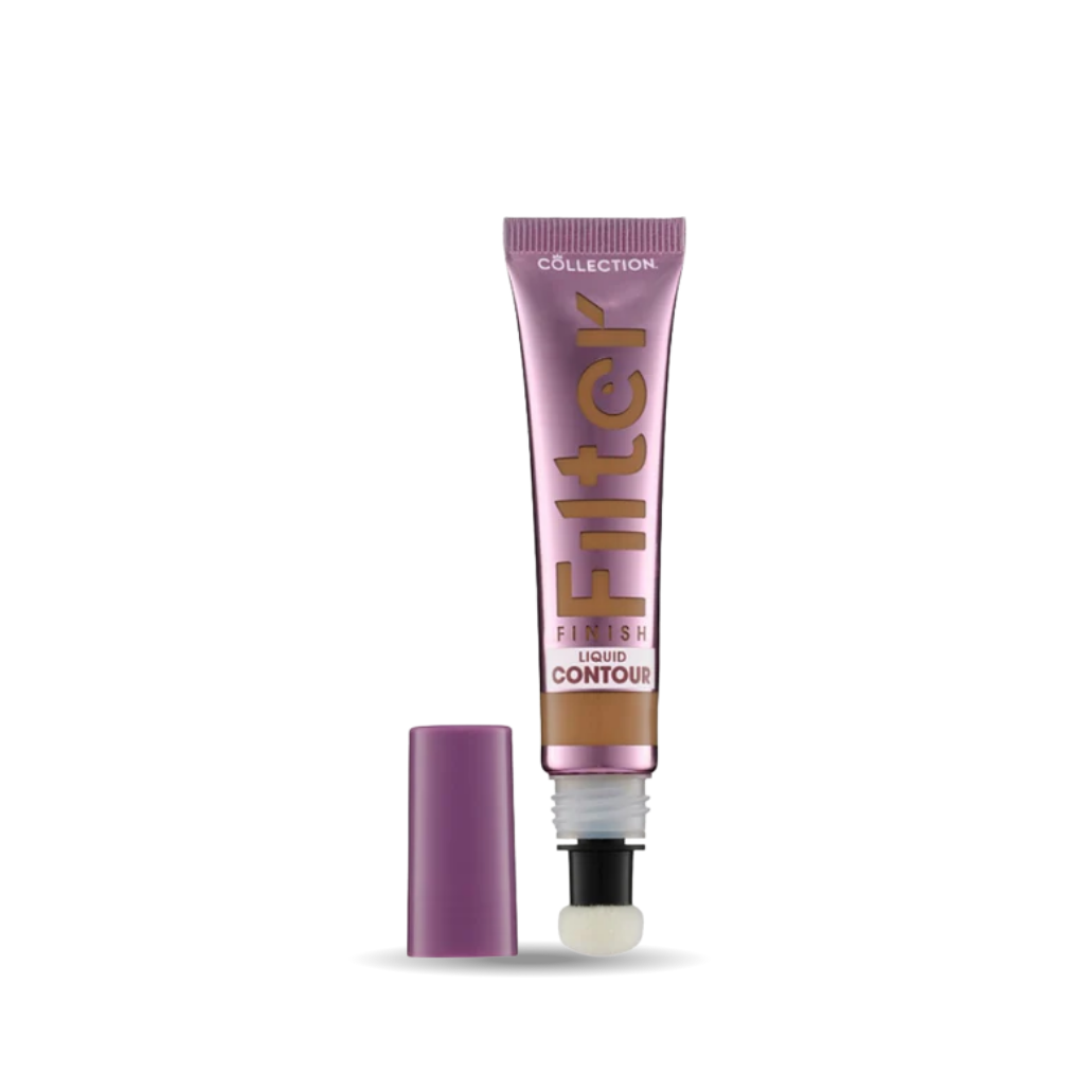 Filter Finish Liquid Contour Wand - Medium in een paarse tube met een sponsapplicator voor een natuurlijke contour.