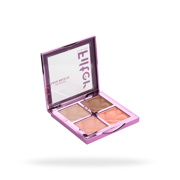 Filter Finish Face Palette van Collection in een vierkante, roze verpakking met vier tinten voor een stralende look.
