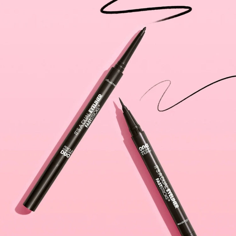 Fast Stroke It's a Dual Eyeliner in zwart met een dubbele punt, ideaal voor nauwkeurige eyelinerlooks.