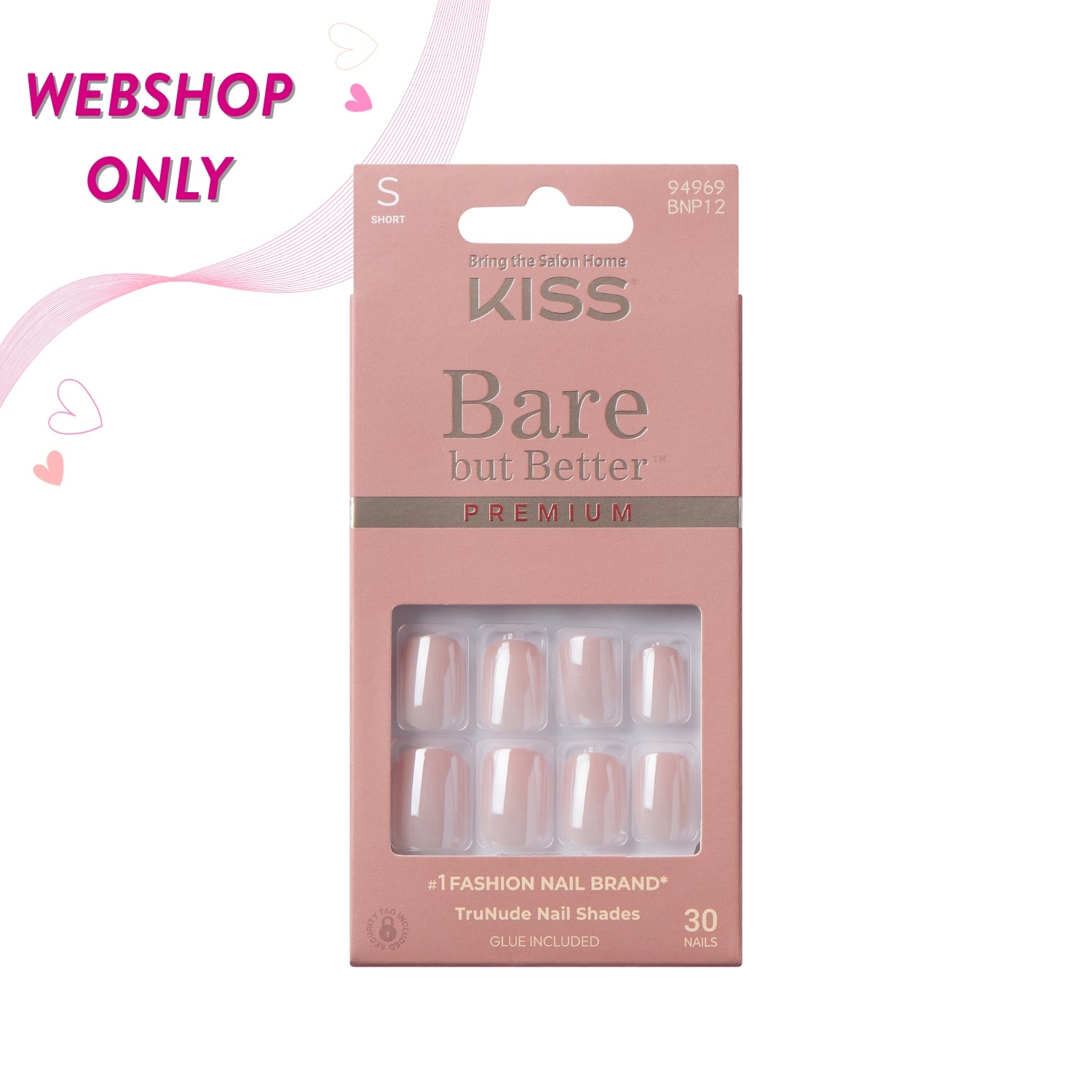 Bare But Better - Premium Nails - Intro in een zachte roze verpakking met kunstnagels in natuurlijke tinten.