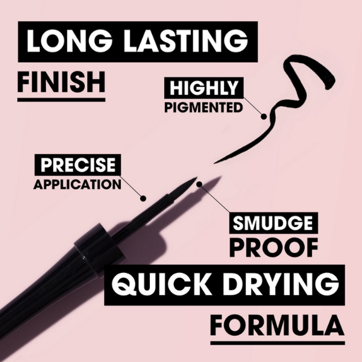 Fast Stroke Eyeliner - Brown in een slanke zwarte verpakking met een fijne applicator voor nauwkeurige lijnen.