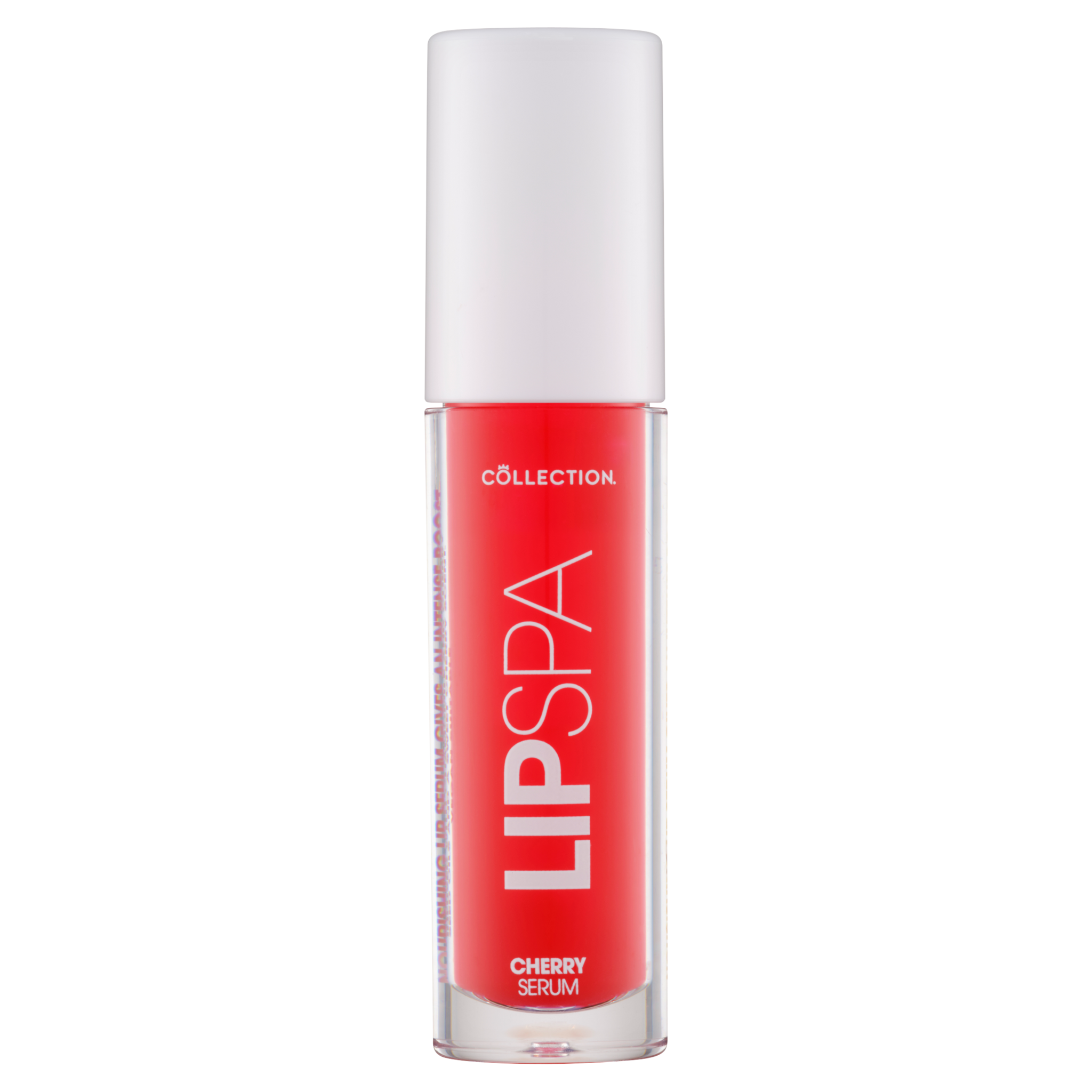 Lip Spa Lip Serum - Pink Pout in een slanke, transparante verpakking met een witte dop en een frisse roze kleur.