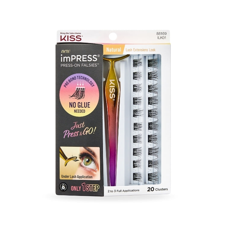 imPRESS Press-on Falsies - Natural, zwarte wimpers in handige verpakking voor eenvoudige applicatie zonder lijm.