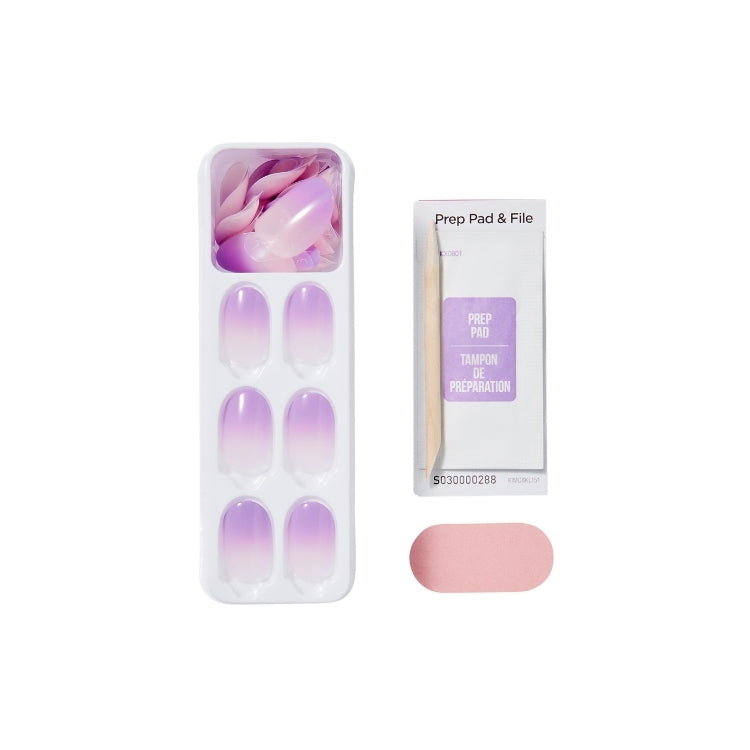 imPRESS Color Nails - Take A Chance, paarse nagels met ombre-effect, inclusief prep pad en vijl in verpakking.