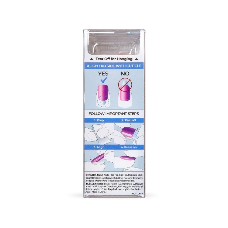 imPRESS Color FX - The Weekends, verpakking met instructies voor nagels, kleurrijke nagelstickers in verschillende tinten.