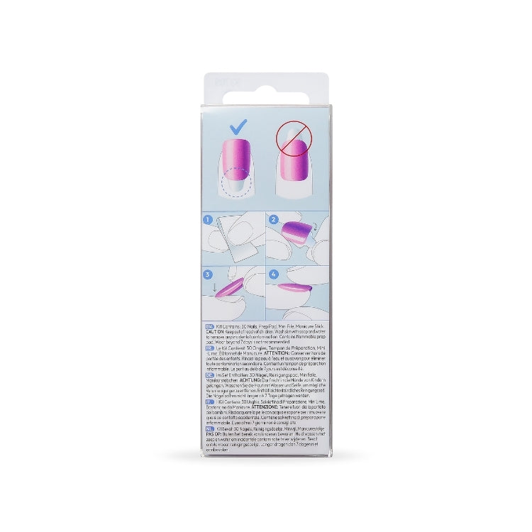 imPRESS Color FX - Fly Up, nagels met een ombre-effect in roze tinten, verpakt in een gebruiksvriendelijke doos.