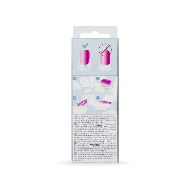 imPRESS Color FX - Sour Love, verpakking met instructies voor het aanbrengen van felle, roze nagels.