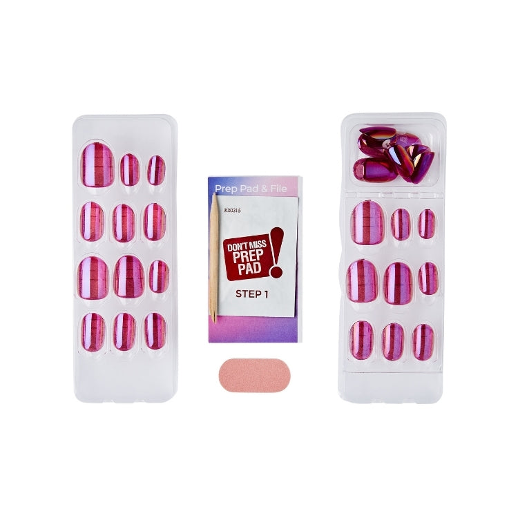 imPRESS Color FX - Around You, set met nagels in verschillende roze tinten en bijbehorende voorbereidingspad en vijl.