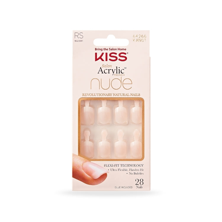 Nude Nails - Breathtaking van Kiss, set van 28 natuurlijke nagels in een zachte nude kleur, verpakt in een elegante doos.