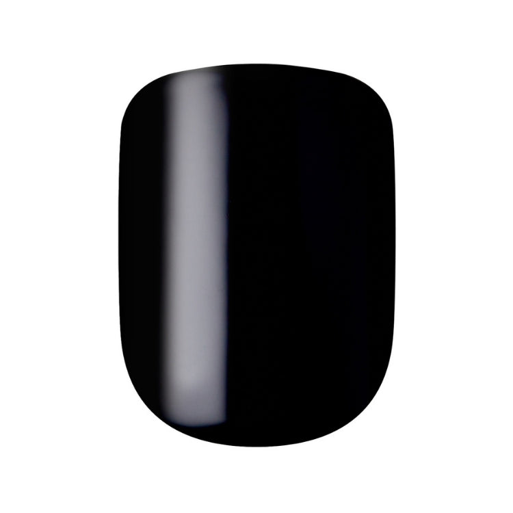 imPRESS Color - All Black, een glanzende zwarte nagelset in een moderne, afgeronde vorm. Perfect voor een stijlvolle look.