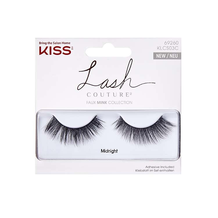 Lash Couture Faux Mink - Midnight, zwarte nepwimpers in een stijlvolle verpakking met twee paar wimpers.