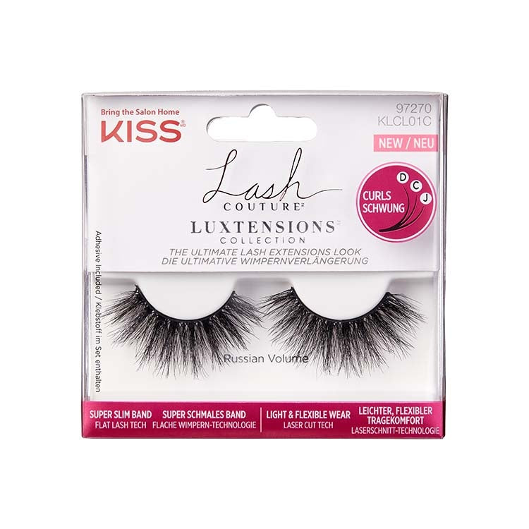 Lash Couture LuXtensions - Russian Volume, zwarte wimpers in een elegante verpakking voor een volumineuze look.