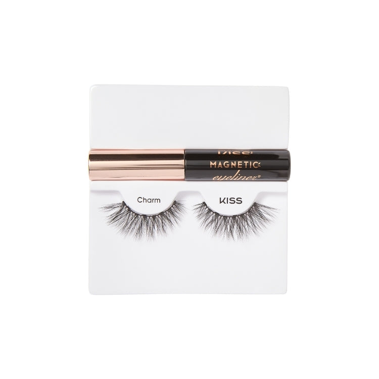 Magnetic Eyeliner & Lash Kit - Charm met een zwarte eyeliner en volumineuze wimpers in een elegante verpakking.
