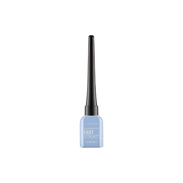 Fast Stroke Eyeliner in een lichtblauwe verpakking met een lange, slanke applicator voor precieze lijnen.