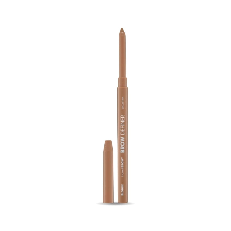 Incredibrow Eyebrow Definer in een slanke, lichtbruine verpakking met een fijne punt voor nauwkeurige applicatie.