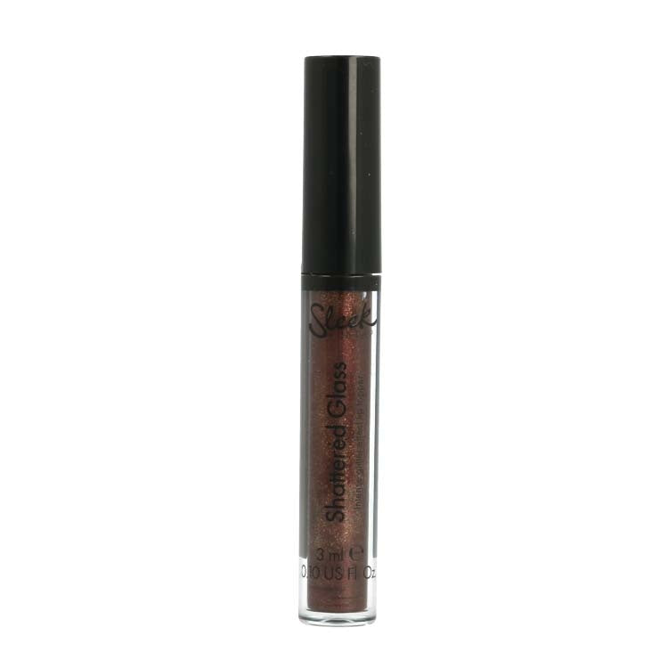 Shattered Glass - Onyx Kiss, een glanzende lipgloss in een slanke, transparante verpakking met een zwarte dop.