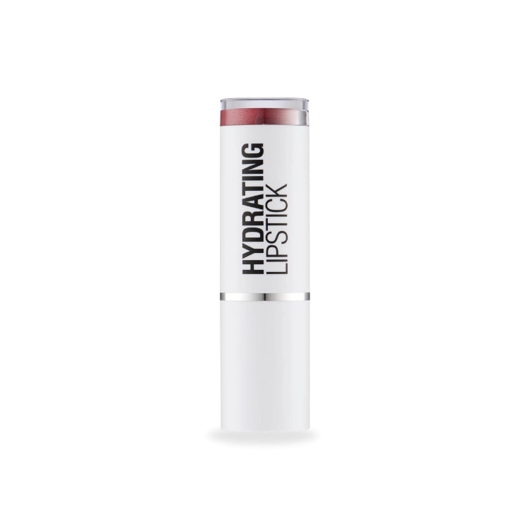 Hydrating Lipstick in een stijlvolle witte verpakking met een glanzende afwerking en een rijke, hydraterende kleur.