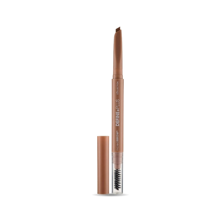 Wenkbrauwpotlood incrediBROW Define Plus in een slanke verpakking met een spoolie, ideaal voor het definiëren van wenkbrau...