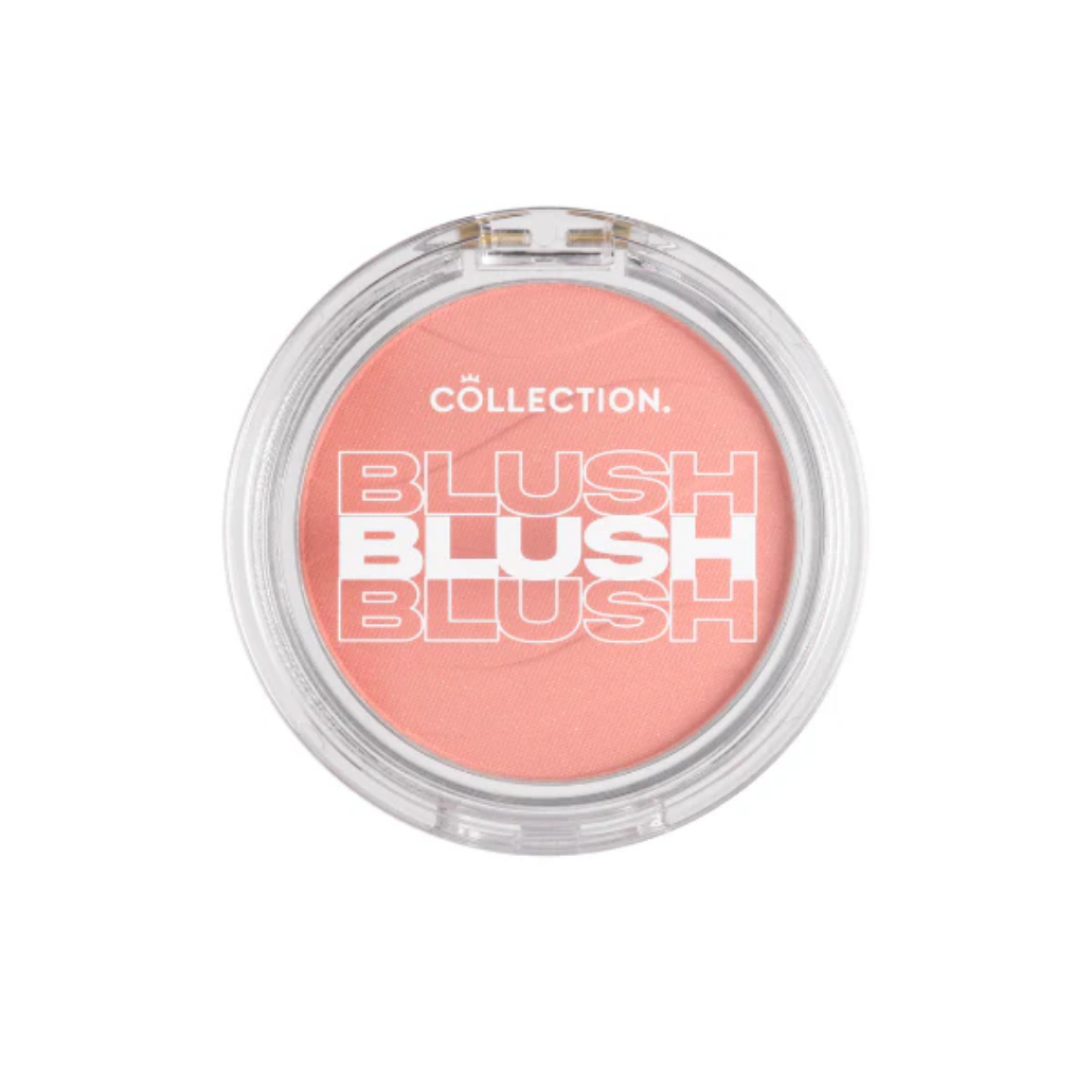 Soft Glow Blusher in een ronde, doorzichtige verpakking met een zachte perzikkleur. Perfect voor een natuurlijke uitstraling.