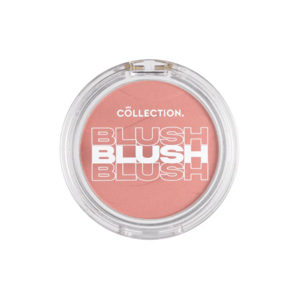 Soft Glow Blusher in een ronde, doorzichtige verpakking met een zachte perzikkleur. Perfect voor een natuurlijke blos.