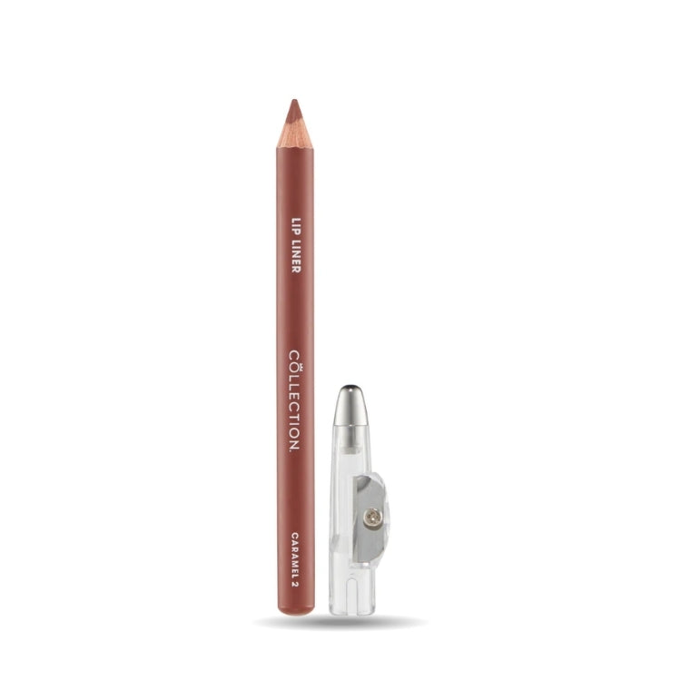 Lip Liner with Sharpener in een natuurlijke bruintint, inclusief een handige slijper voor precisie.