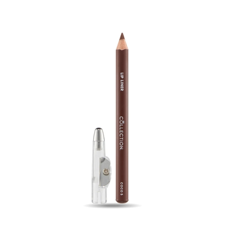 Lip Liner with Sharpener in een warme bruine tint, inclusief een transparante slijper voor precisie.
