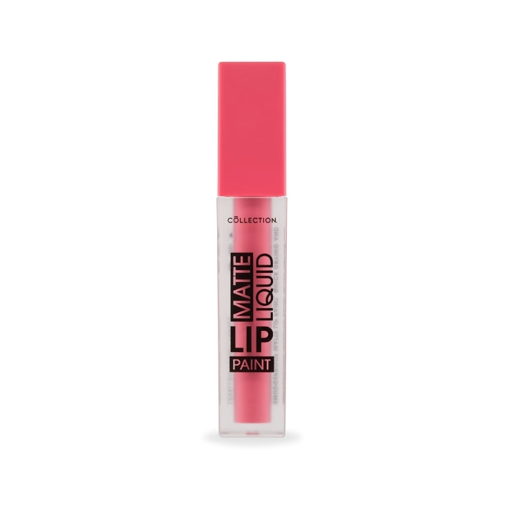 Matte Liquid Lip Paint in een transparante verpakking met een roze dop, ideaal voor een matte liplook.